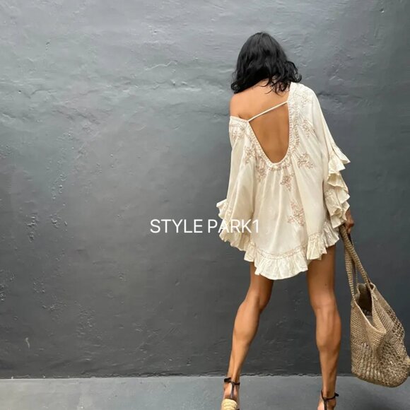 STYLE PARK MIRAH SEQUIN & EMBROIDERED SHORT BEACH DRESS - ONE SIZE - BNWT - Picture 3 of 8